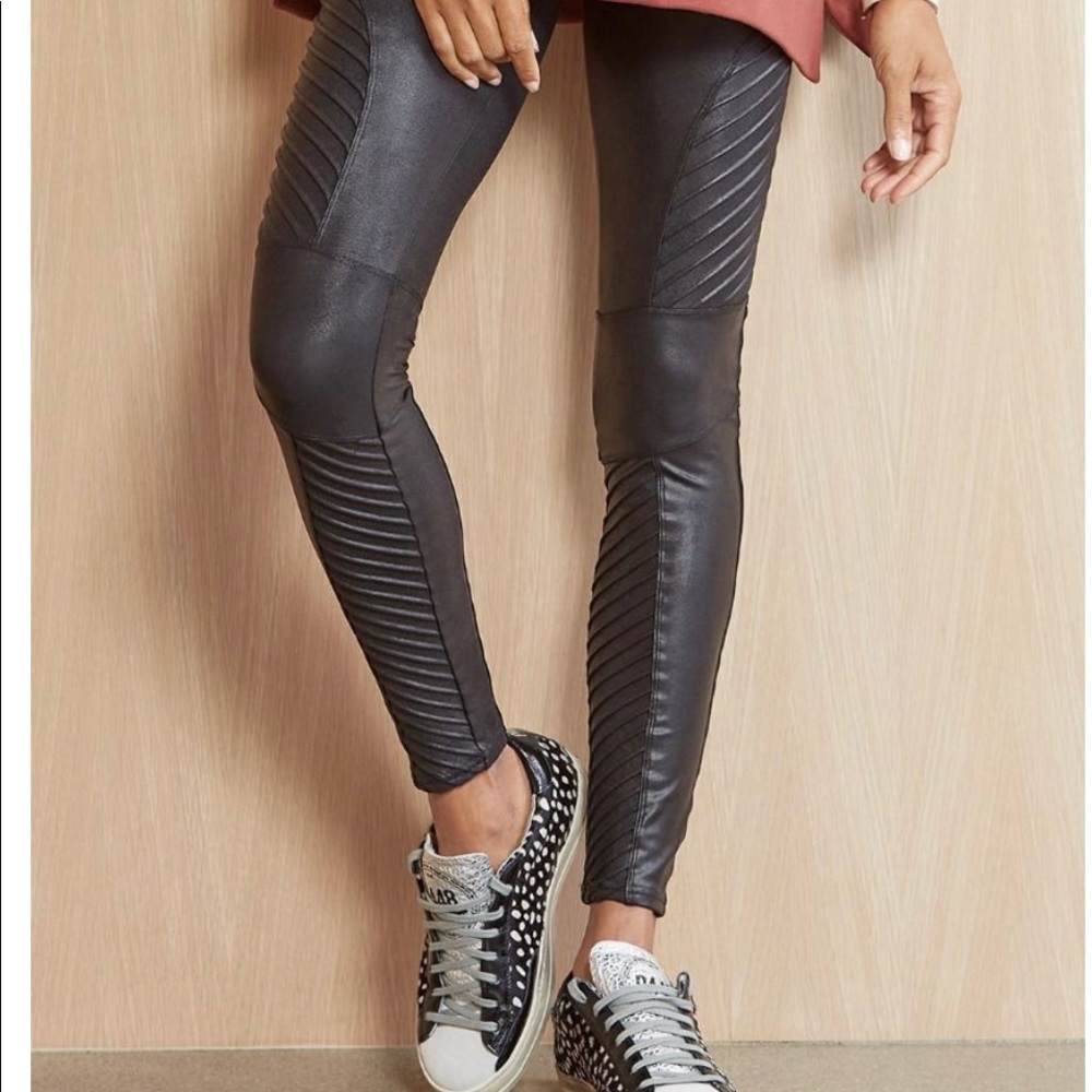 Spanx faux leather Moto leggings